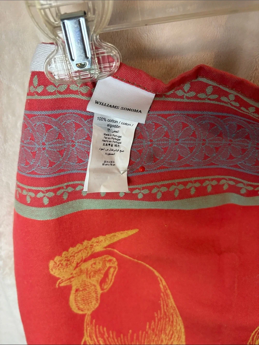 NWOT 2 Williams Sonoma Hen & Rooster Kitchen Towel bright